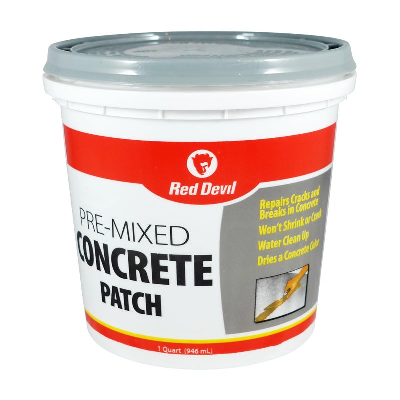 Red Devil رقعة إصلاح الخرسانة الحمراء الشيطان 0644، مادة تعبئة الشقوق الأسمنتية، مختلطة مسبقًا، 1 لتر، عبوة من 1، رمادي، صنع في الولايات المتحدة - Image 1